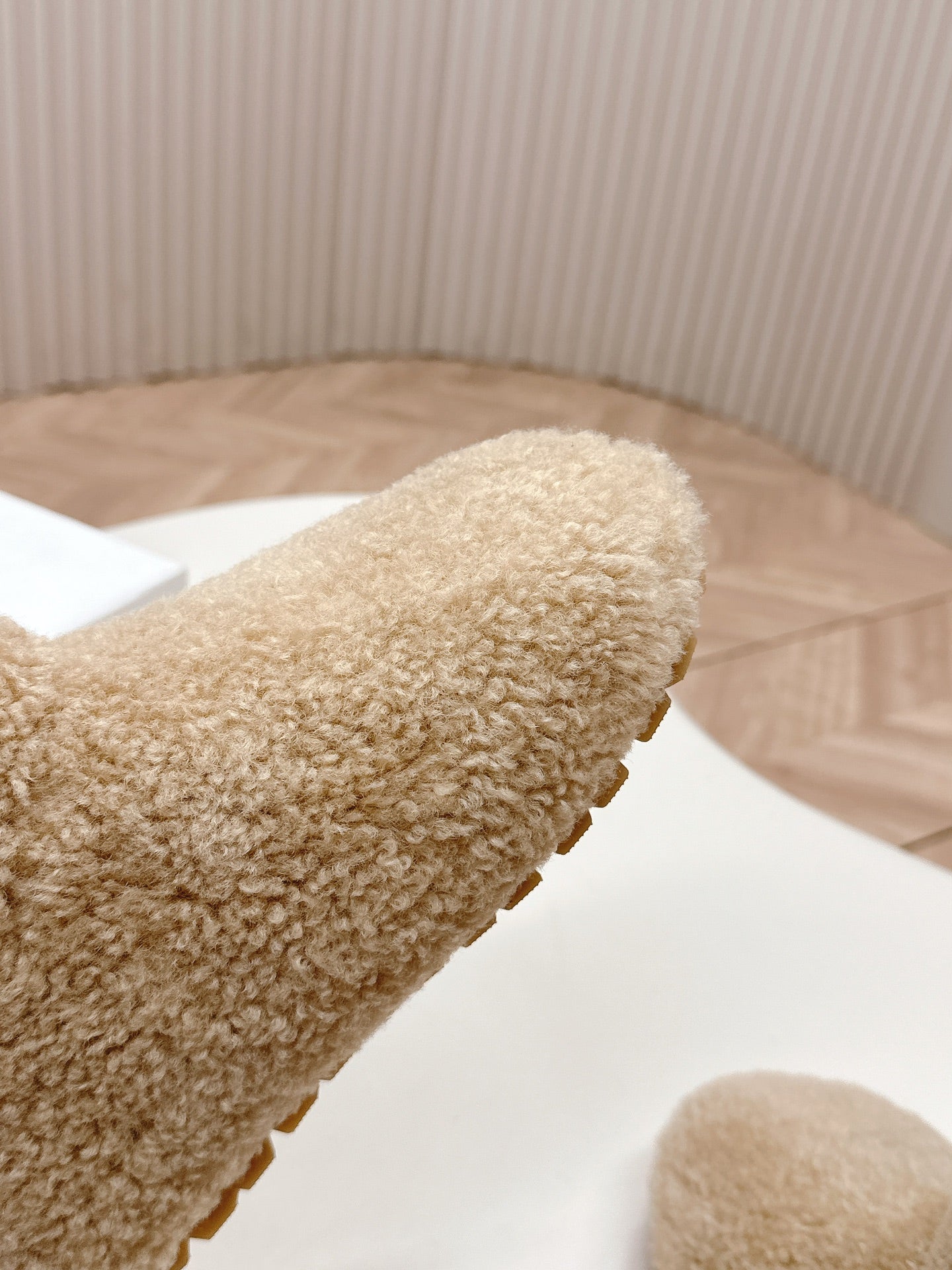 SNOW ANKLE BOOTS IN BEIGE SHEARLING - 35