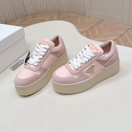 КРОСІВКИ PRADA 26S НА ПЛАТФОРМІ 50 ММ З РОЖЕВОЇ ЗАМШІ