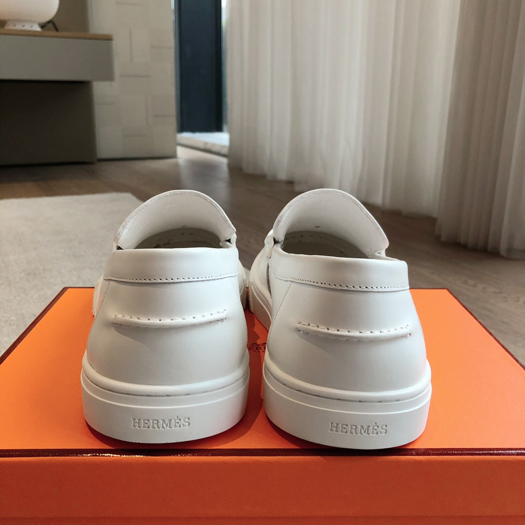 IKE SLIP-ON SNEAKER WHITE CALFSKIN - 35