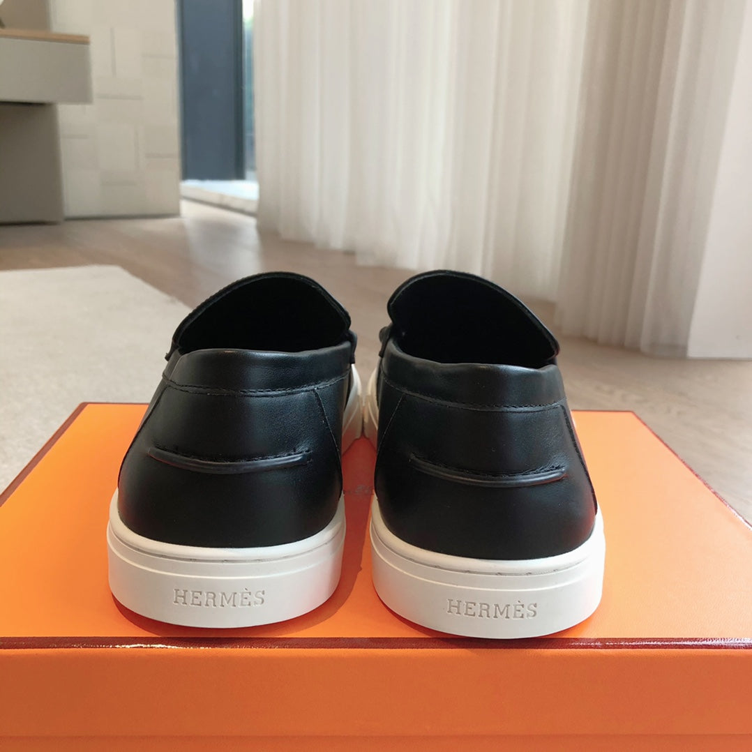 IKE SLIP-ON SNEAKER BLACK CALFSKIN - 35