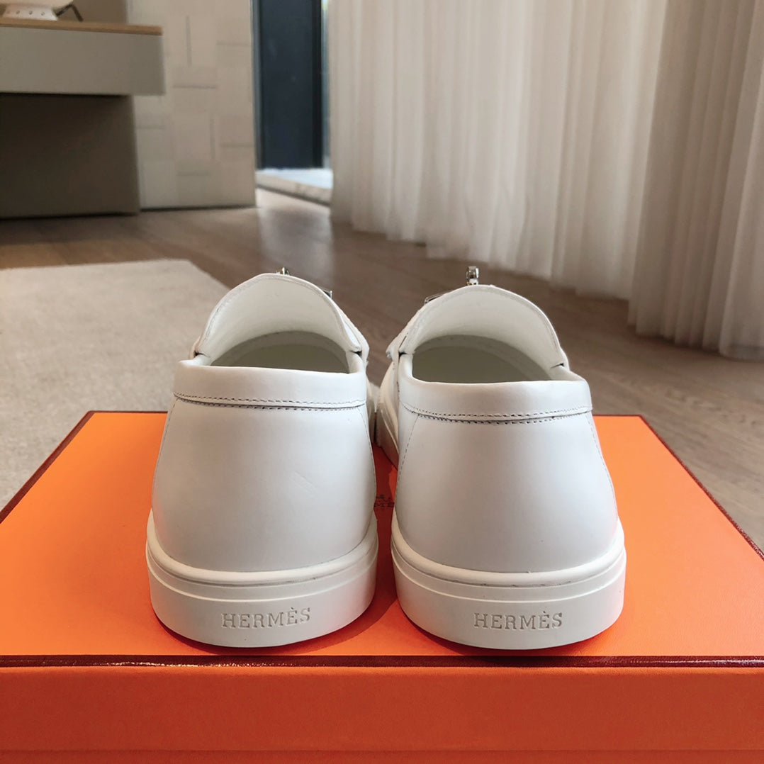 GAME SLIP-ON SNEAKER WHITE WITH TASSELS CALFSKIN - 35