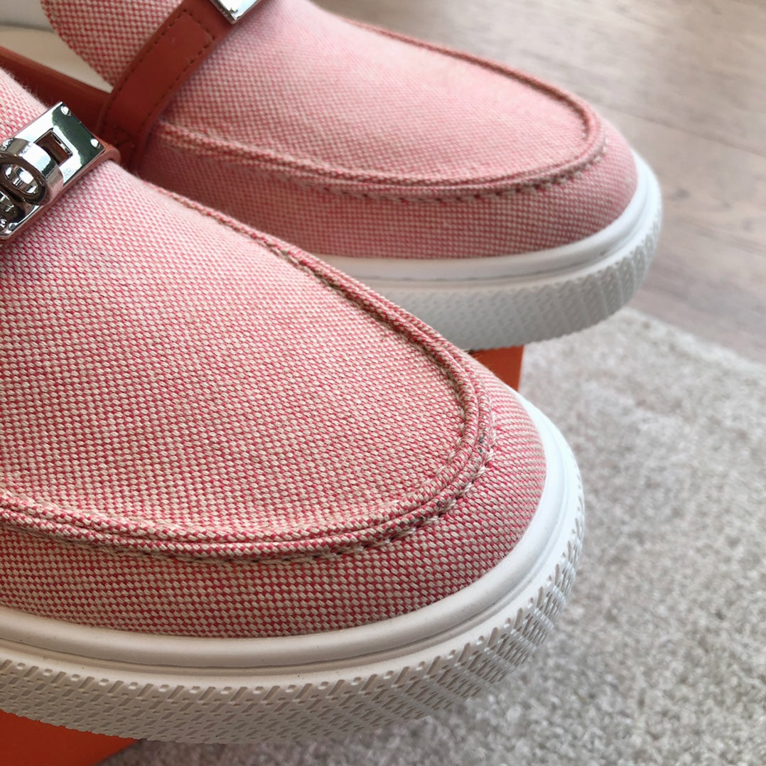 GAME SLIP-ON SNEAKER LIGHT PINK FABRIC AND CALFSKIN - 35