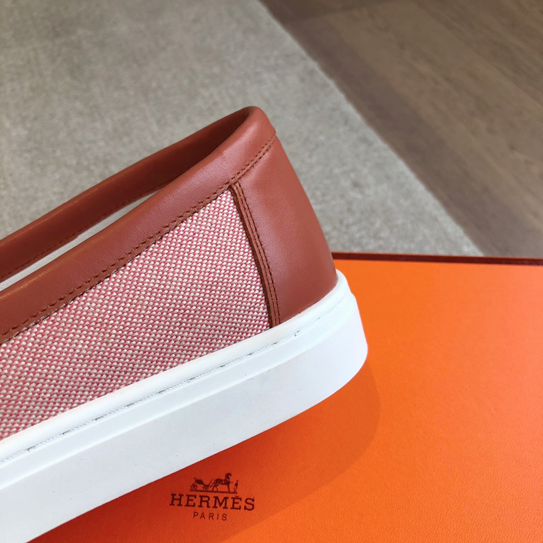 GAME SLIP-ON SNEAKER LIGHT PINK FABRIC AND CALFSKIN - 35