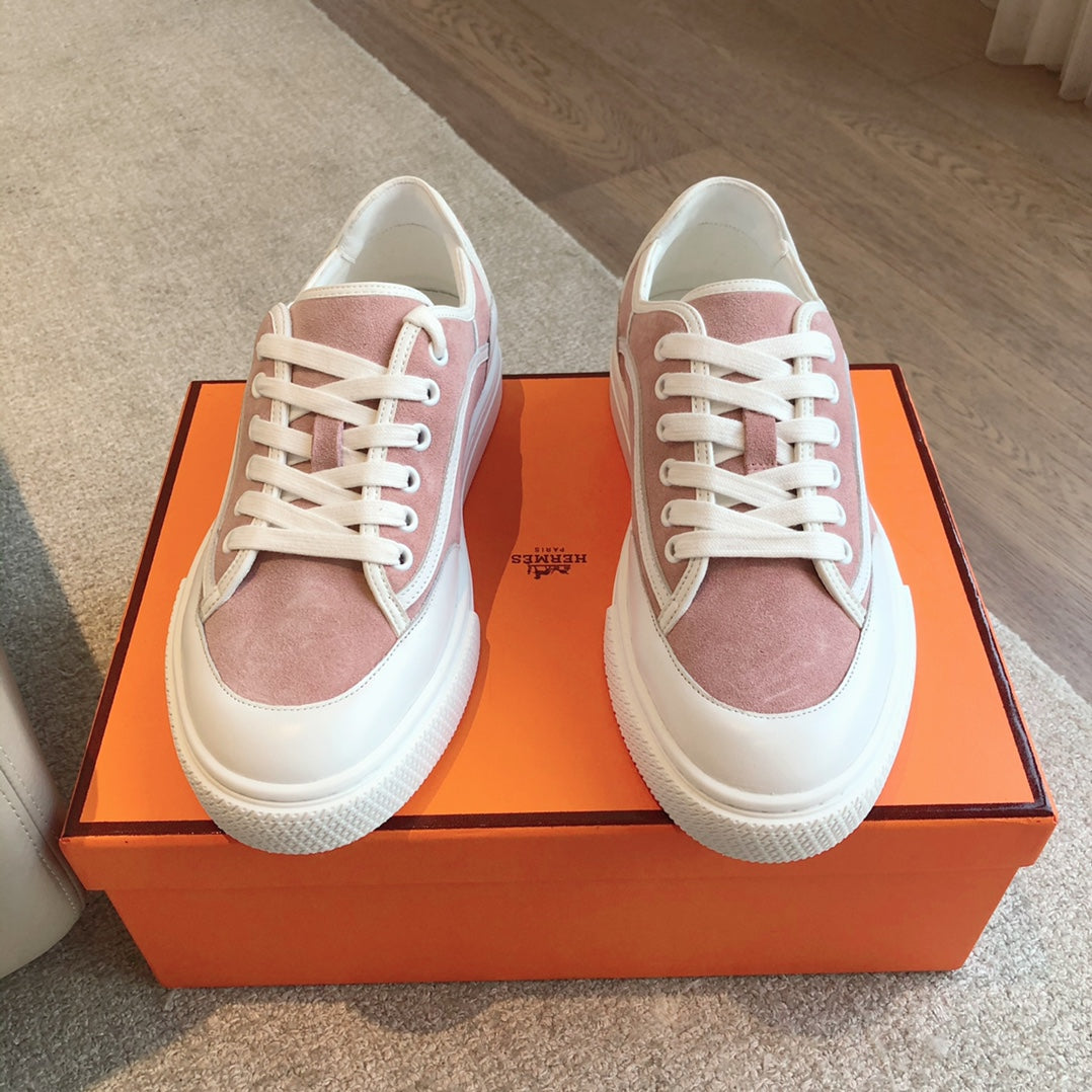 GET SNEAKER WHITE CALFSKIN AND PINK SUEDE - 35