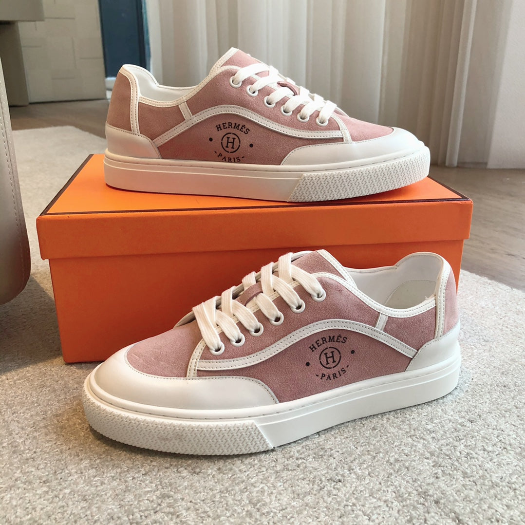 GET SNEAKER WHITE CALFSKIN AND PINK SUEDE - 35