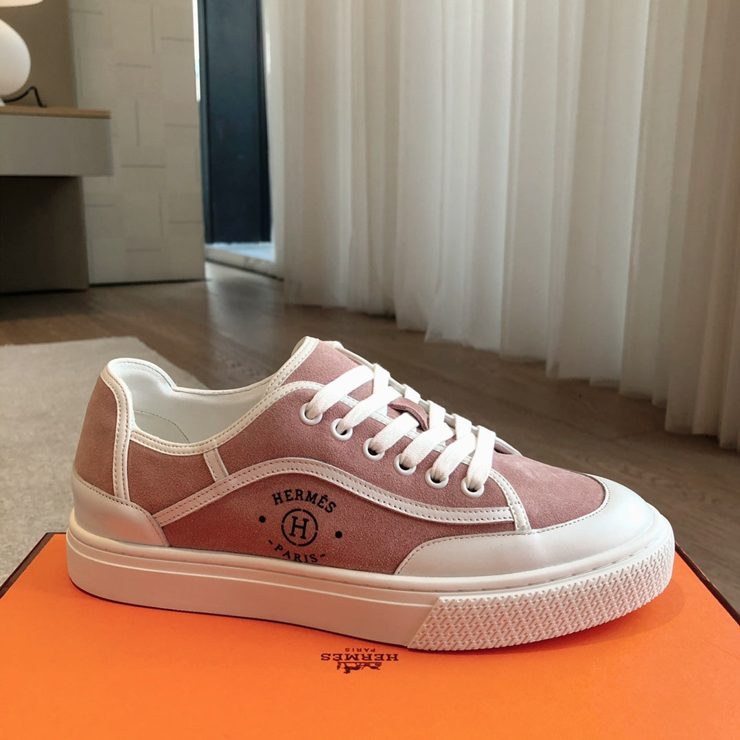 GET SNEAKER WHITE CALFSKIN AND PINK SUEDE - 35