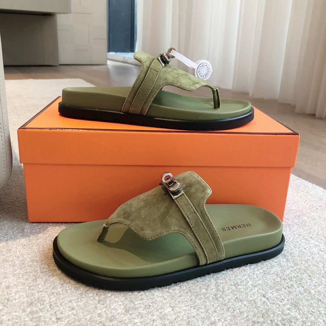 EMPIRE SANDAL LIGHT ARMY SUEDE - 35