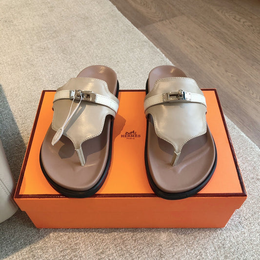 EMPIRE SANDAL LIGHT BROWN MIX CREAM CALFSKIN - 35