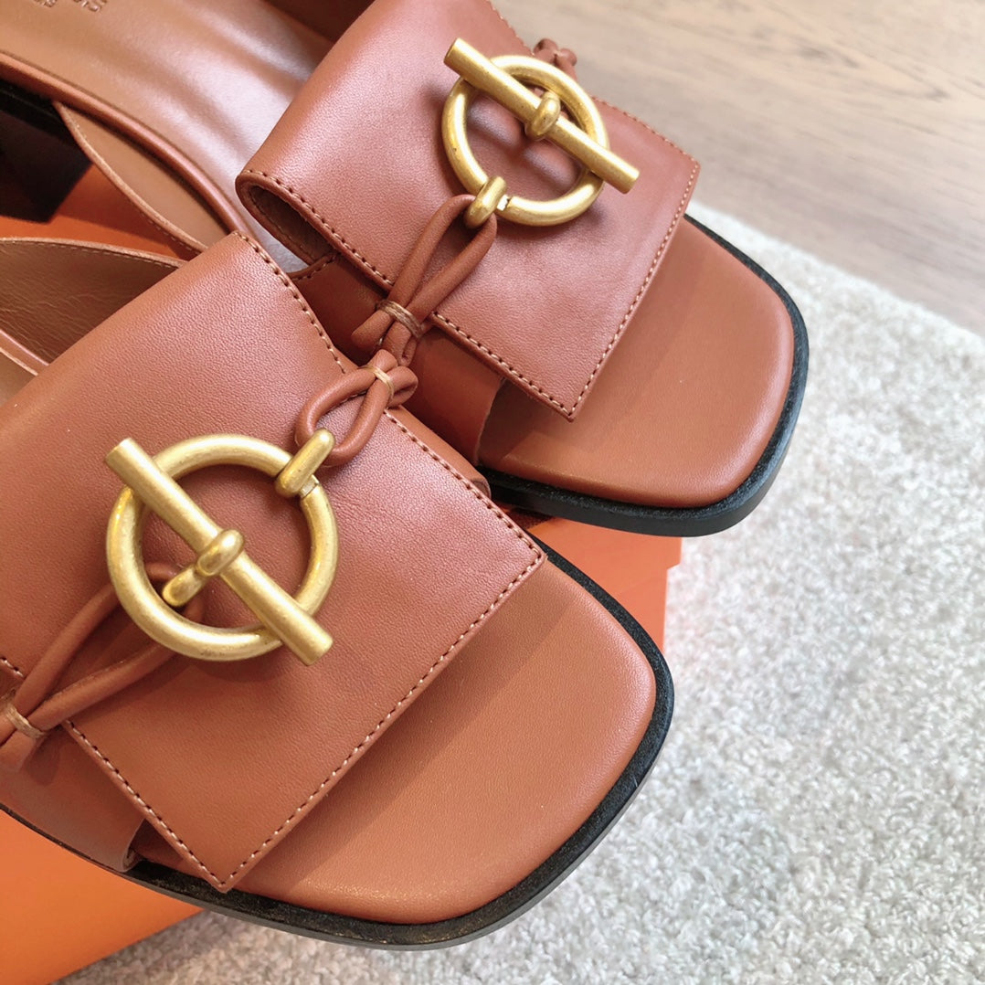 ILOT 45 SANDAL CARAMEL CALFSKIN - 35