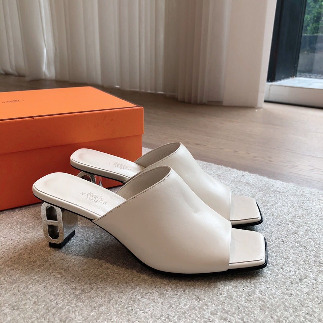 ICONIQUE 60 SANDAL WHITE CALFSKIN - 35
