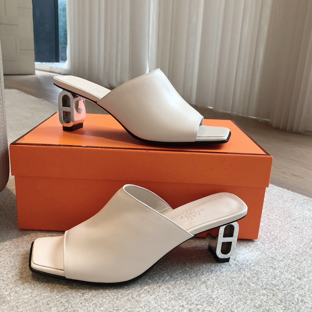 ICONIQUE 60 SANDAL WHITE CALFSKIN - 35