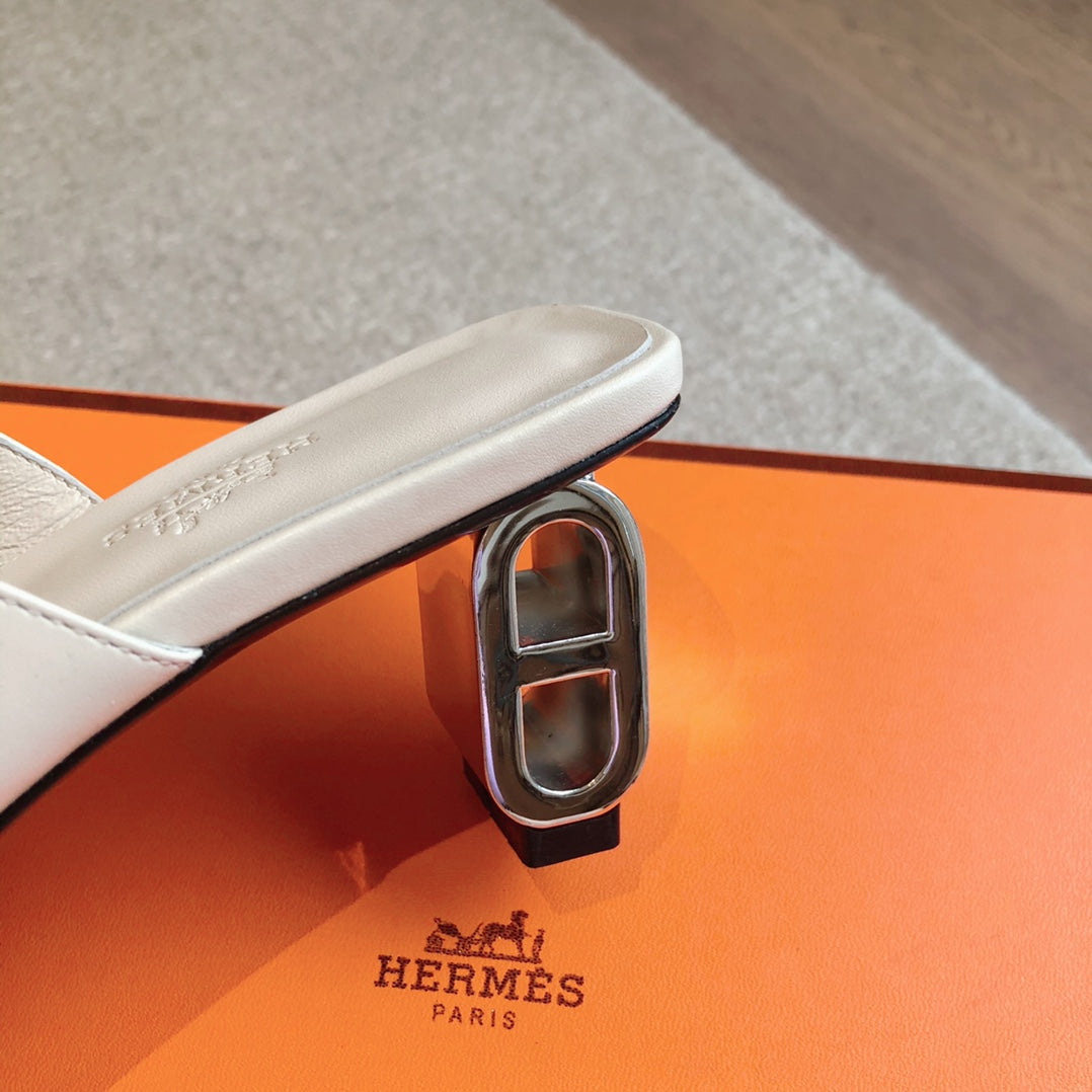 ICONIQUE 60 SANDAL WHITE CALFSKIN - 35