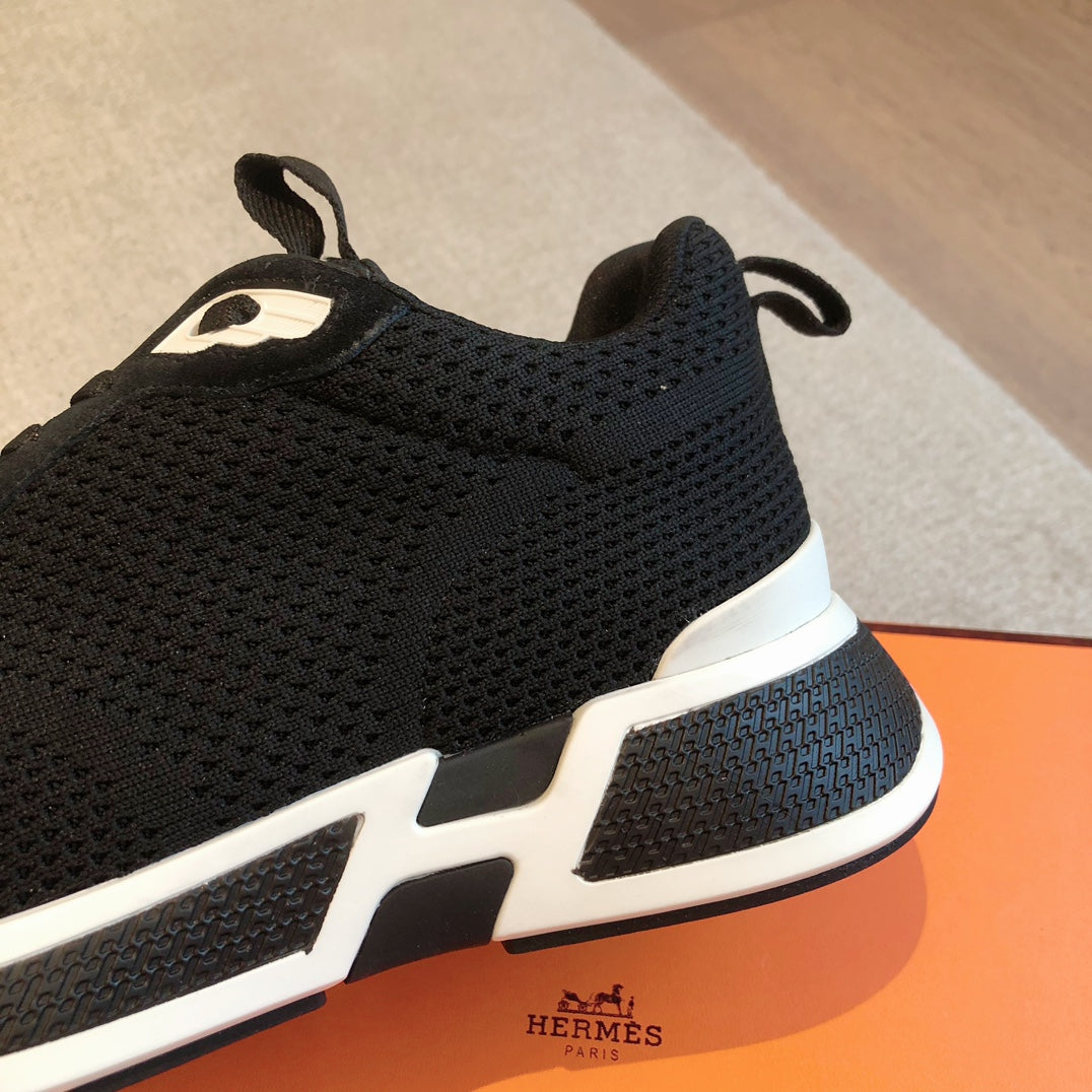 HEROS SNEAKER IN BLACK BREATHABLE MESH FABRIC - 35