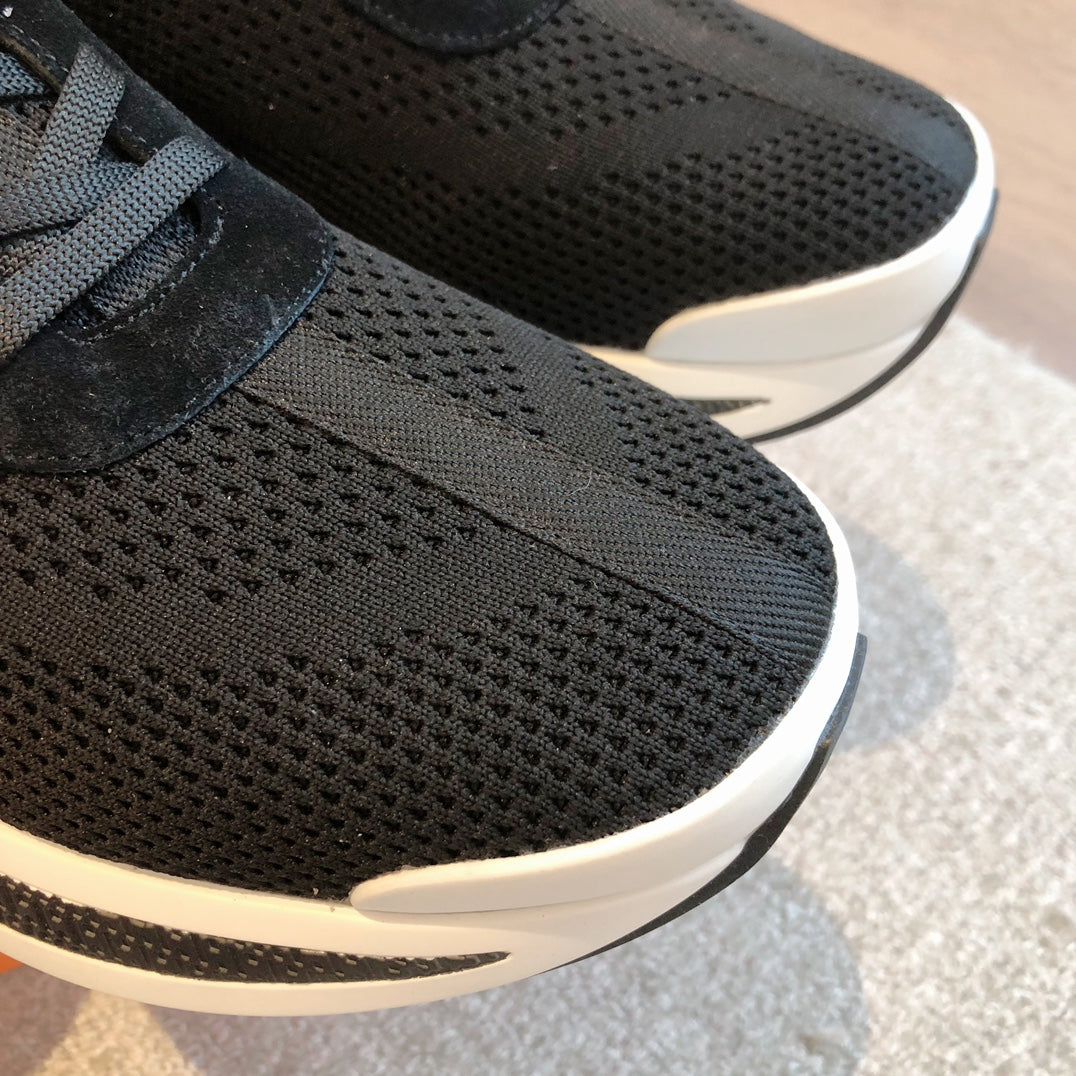 HEROS SNEAKER IN BLACK BREATHABLE MESH FABRIC - 35