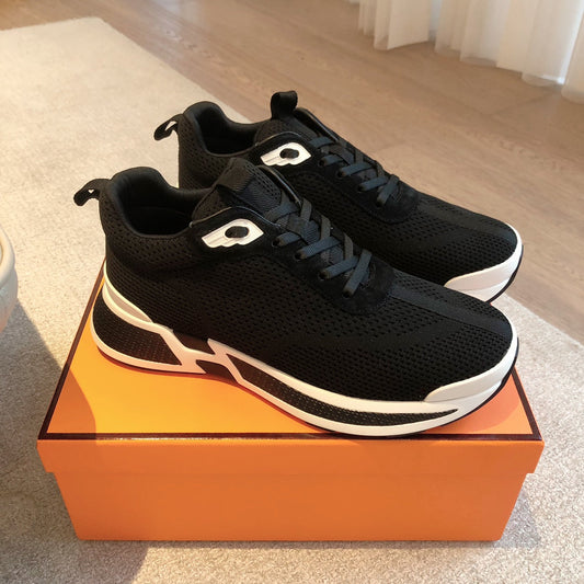 HEROS SNEAKER IN BLACK BREATHABLE MESH FABRIC - 35