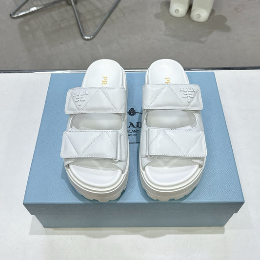 PRA STRAP SANDALS 55MM IN WHITE CALFSKIN - 35