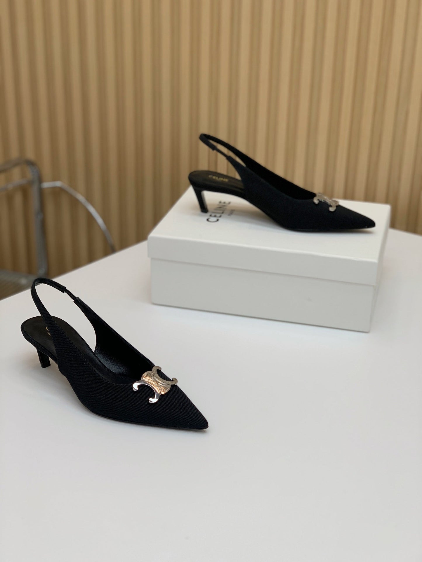ALMA TRIOMPHE SLINGBACK IN BLACK SUEDE - 35
