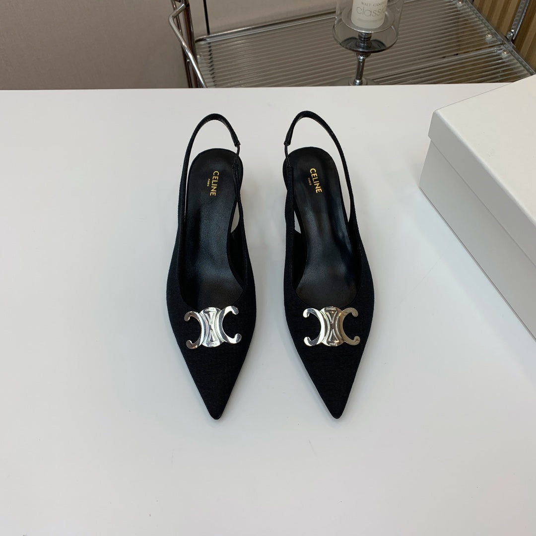 ALMA TRIOMPHE SLINGBACK IN BLACK SUEDE - 35