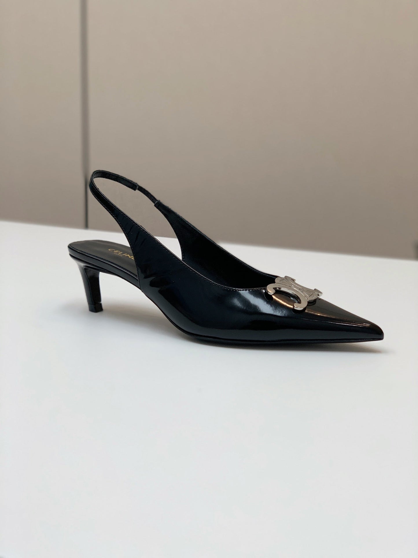 ALMA TRIOMPHE SLINGBACK IN BLACK PATENT CALFSKIN - 35