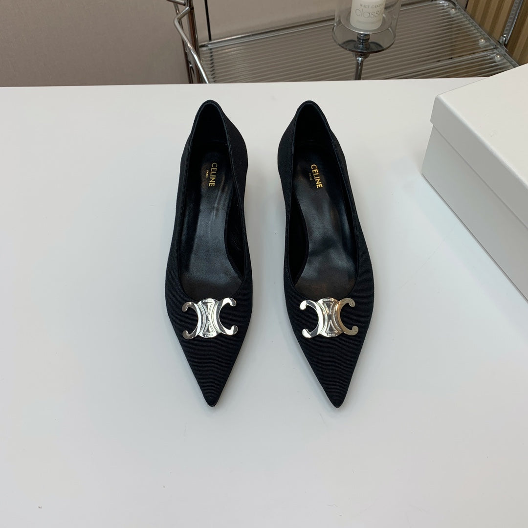 MEDIUM-HEELED 50MM PUMP IN BLACK SUEDE - 35