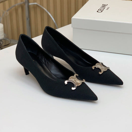 MEDIUM-HEELED 50MM PUMP IN BLACK SUEDE - 35