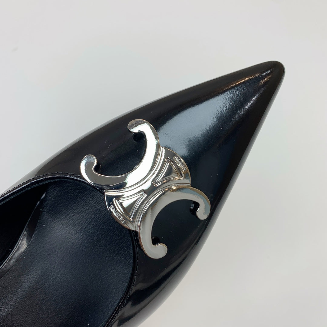 MEDIUM-HEELED 50MM PUMP IN BLACK CALFSKIN - 35