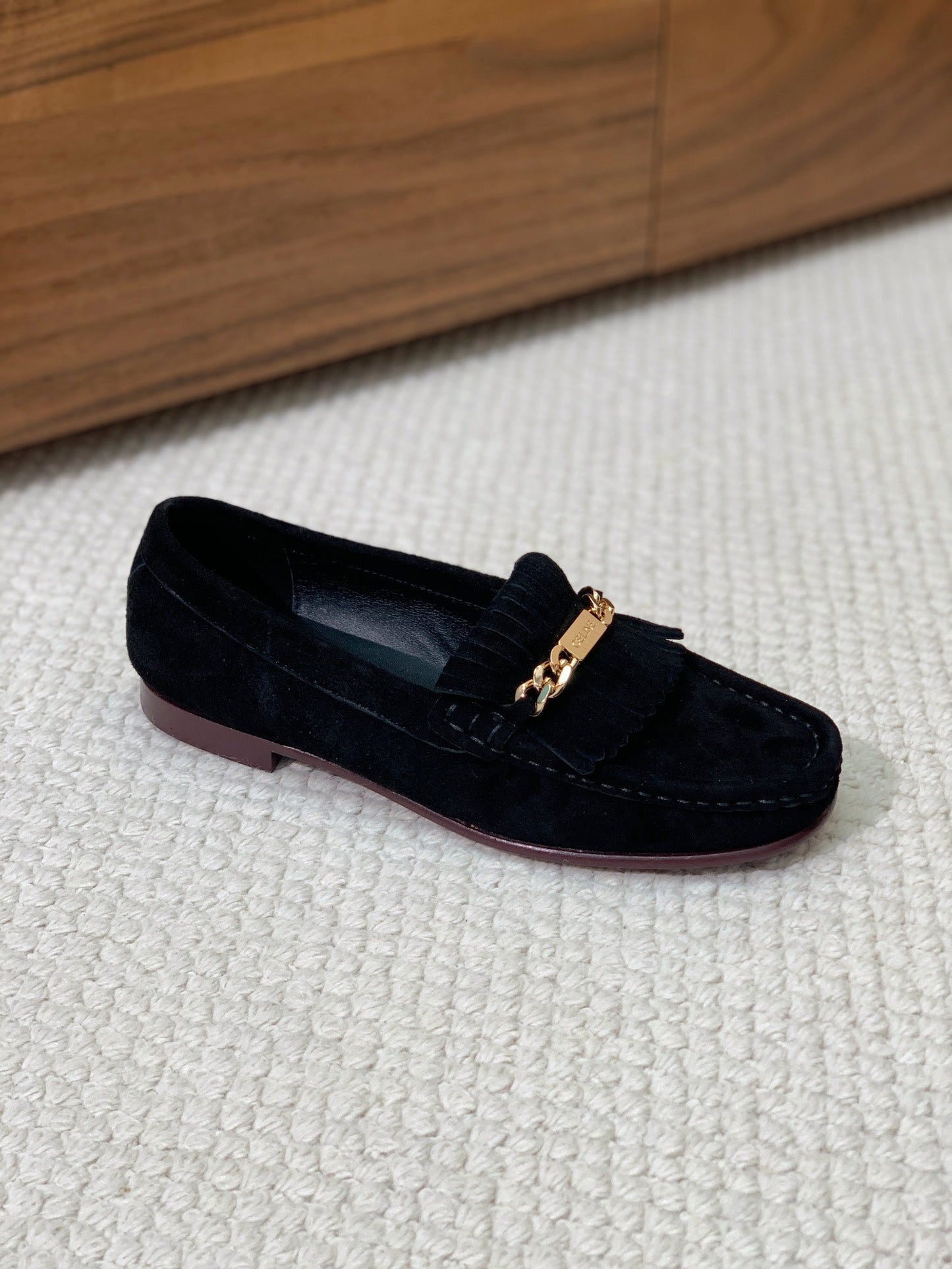 LUCO LOAFER WITH FRINGES IN BLACK SUEDE - 35