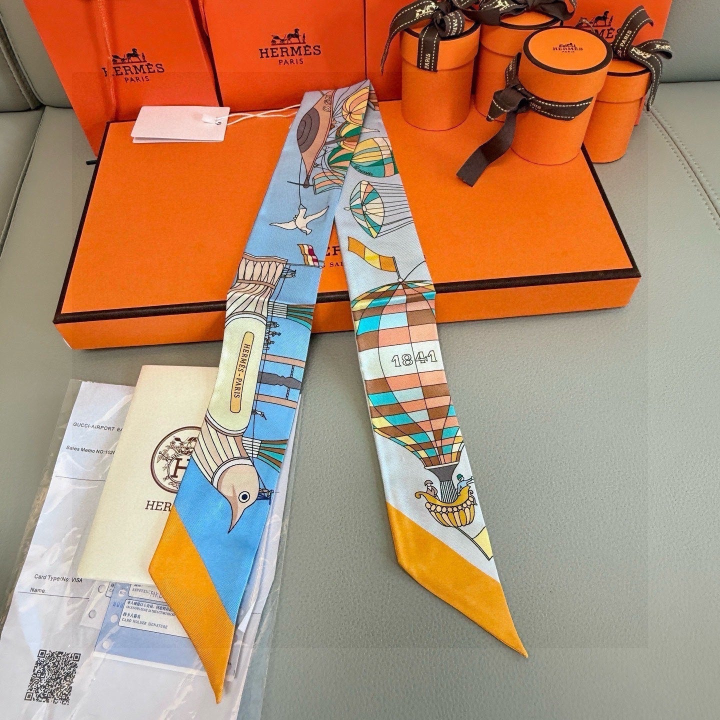 Хустка-каре HERMES 25S зі шовку (86x86 см), артикул 991547