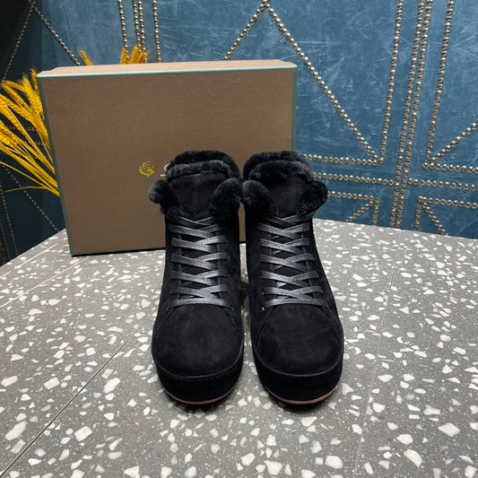 LP WINTER NUAGES HIGH SNEAKERS BLACK LAMBSKIN - 35