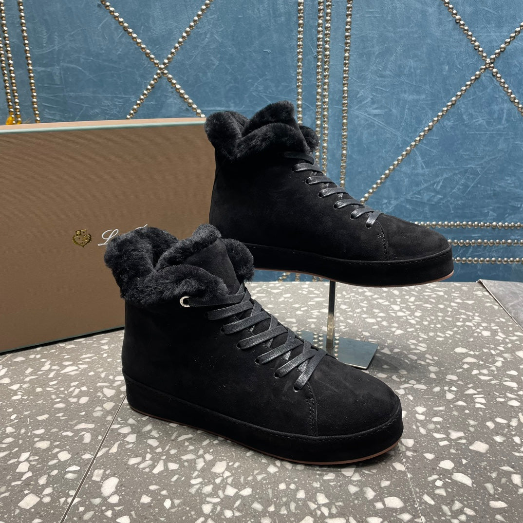 LP WINTER NUAGES HIGH SNEAKERS BLACK LAMBSKIN - 35