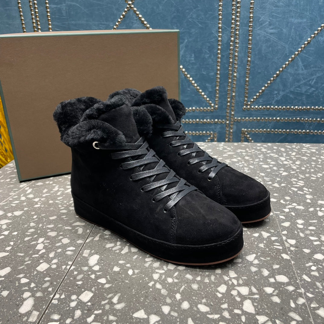 LP WINTER NUAGES HIGH SNEAKERS BLACK LAMBSKIN - 35