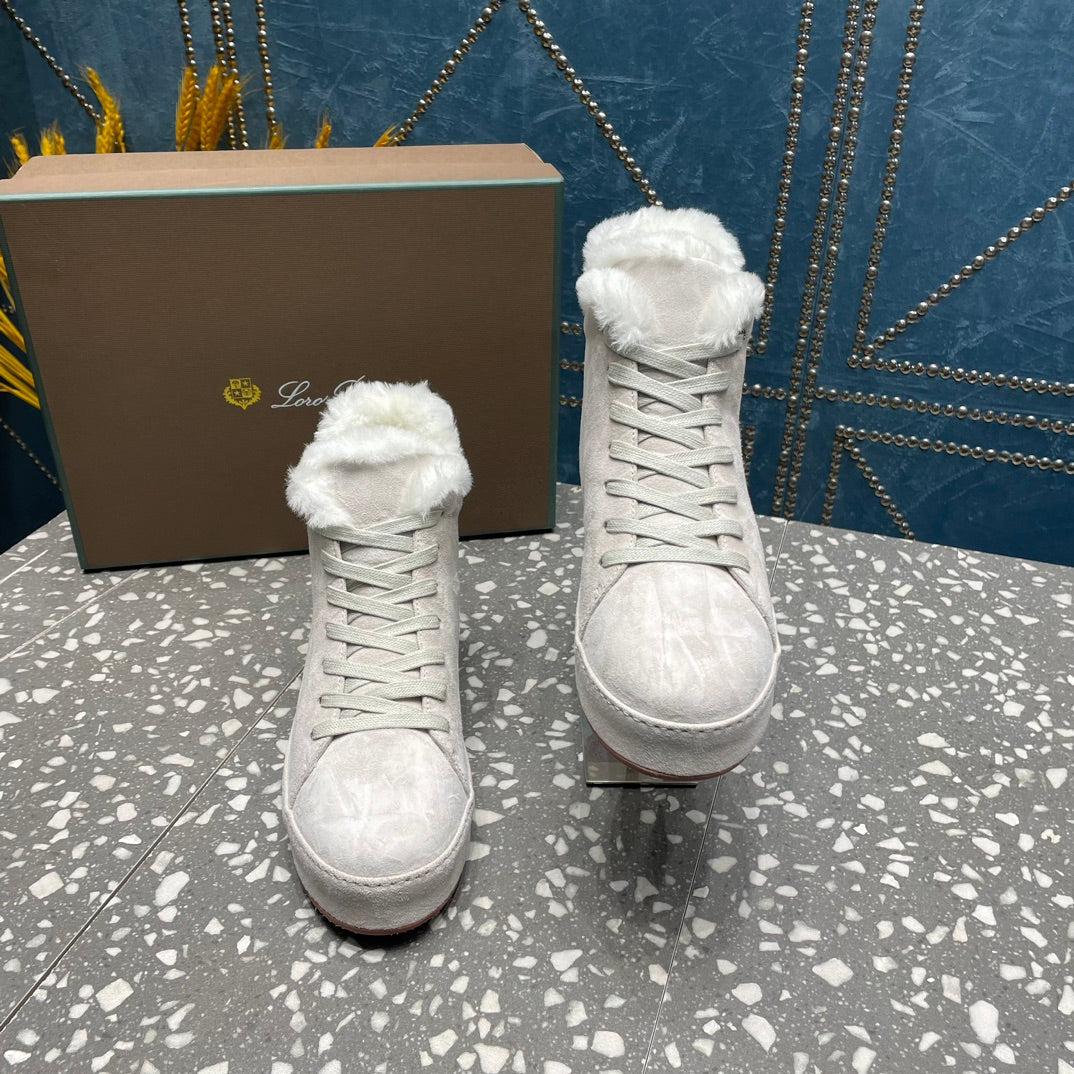 LP WINTER NUAGES HIGH SNEAKERS WHITE LAMBSKIN - 35