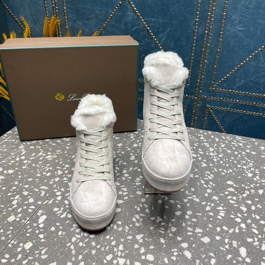 LP WINTER NUAGES HIGH SNEAKERS WHITE LAMBSKIN - 35