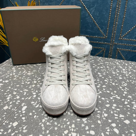 LP WINTER NUAGES HIGH SNEAKERS WHITE LAMBSKIN - 35