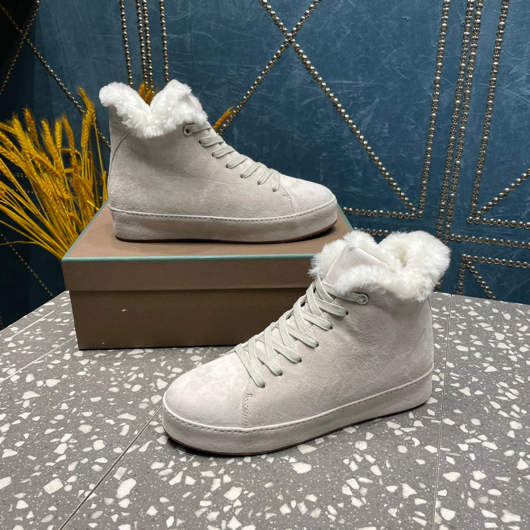 LP WINTER NUAGES HIGH SNEAKERS WHITE LAMBSKIN - 35