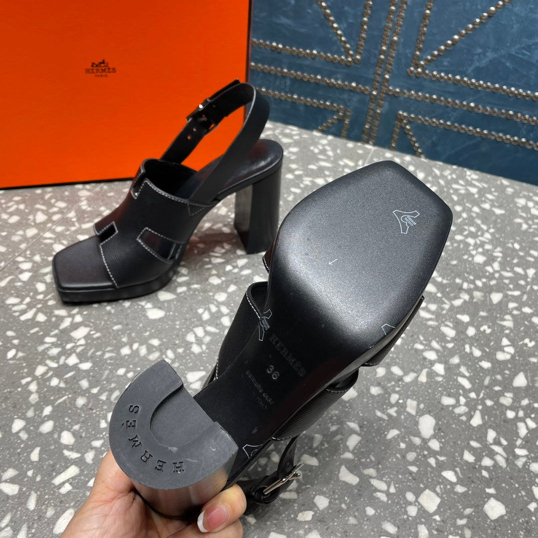 ERIS SANDAL 95 BLACK LAMBSKIN - 35