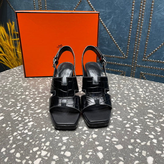 ERIS SANDAL 95 BLACK CALFSKIN - 35