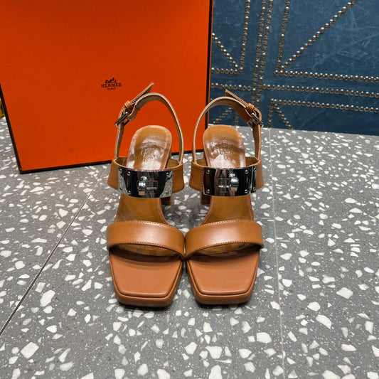 ILONA SANDAL 95 CARAMEL CALFSKIN - 35