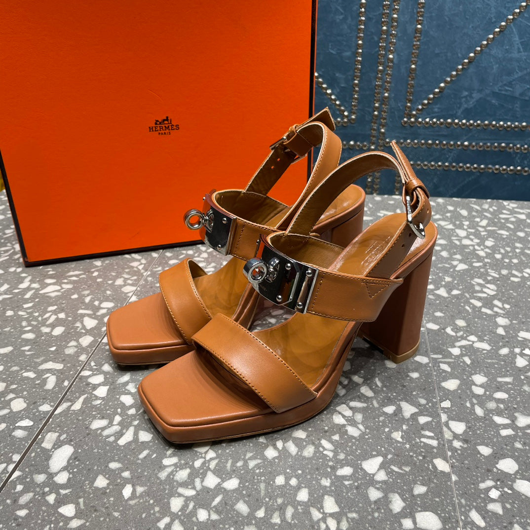 ILONA SANDAL 95 CARAMEL CALFSKIN - 35