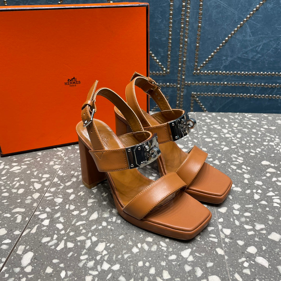 ILONA SANDAL 95 CARAMEL CALFSKIN - 35