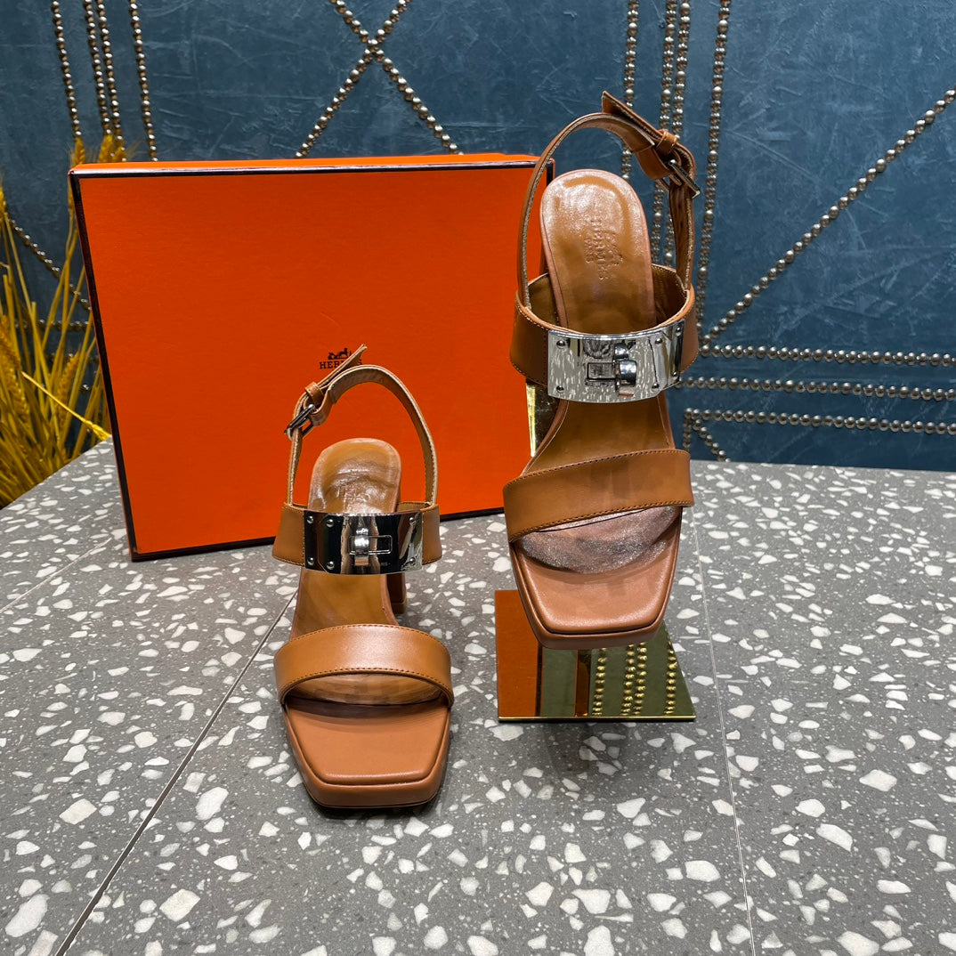 ILONA SANDAL 95 CARAMEL CALFSKIN - 35
