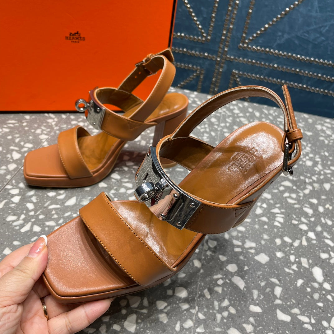 ILONA SANDAL 95 CARAMEL CALFSKIN - 35