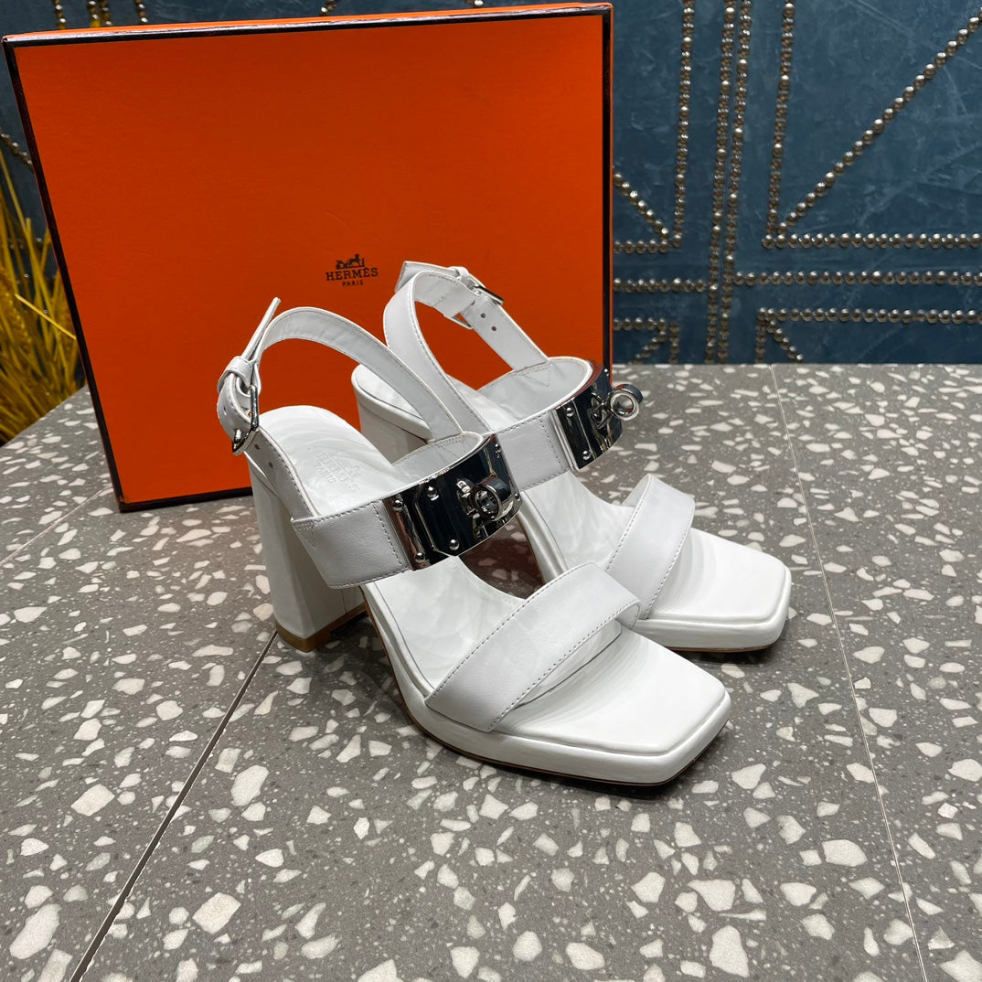 ILONA SANDAL 95 WHITE CALFSKIN - 35