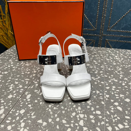 ILONA SANDAL 95 WHITE CALFSKIN - 35