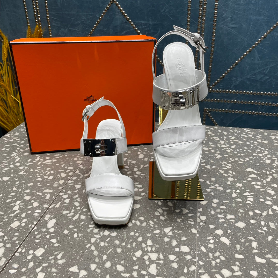 ILONA SANDAL 95 WHITE CALFSKIN - 35