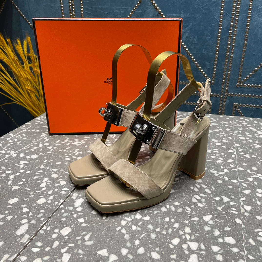 ILONA SANDAL 95 LIGHT GRAY SUEDE - 35