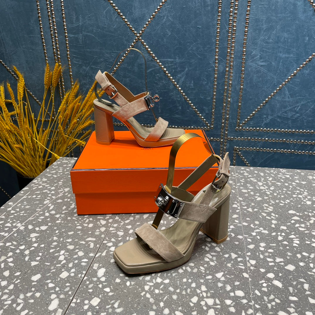 ILONA SANDAL 95 LIGHT GRAY SUEDE - 35