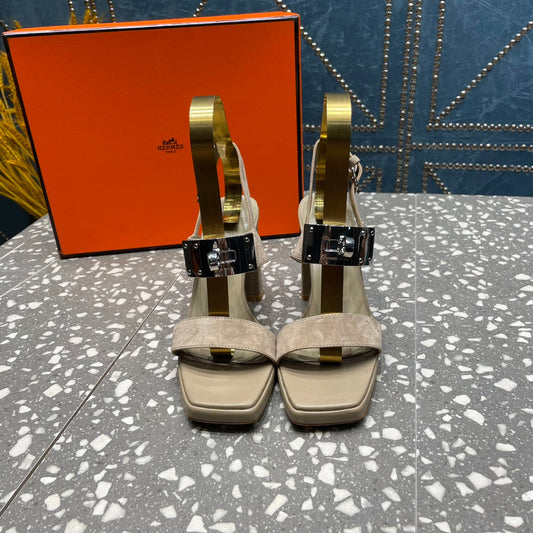 ILONA SANDAL 95 LIGHT GRAY SUEDE - 35