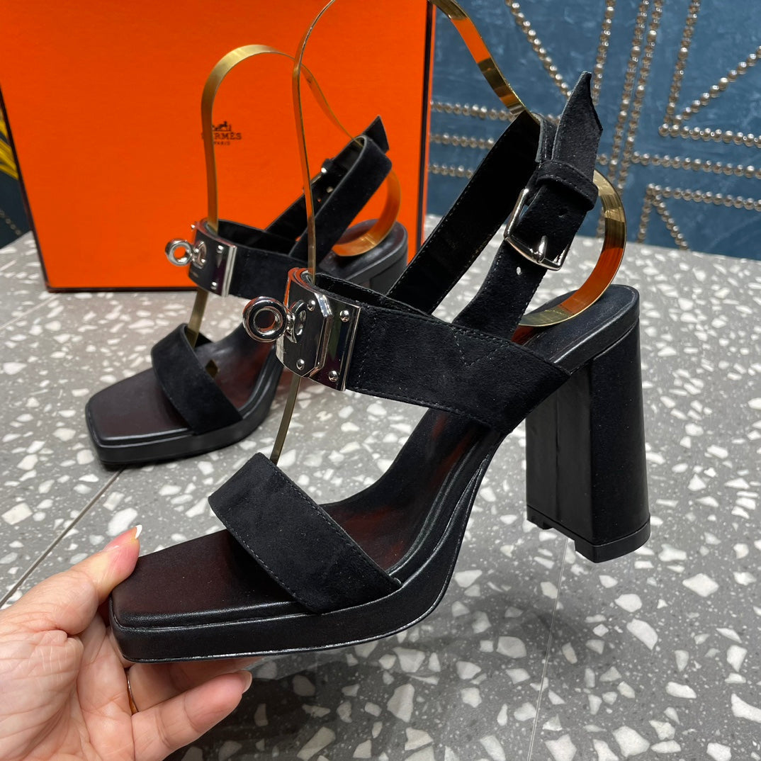 ILONA SANDAL 95 BLACK SUEDE - 35