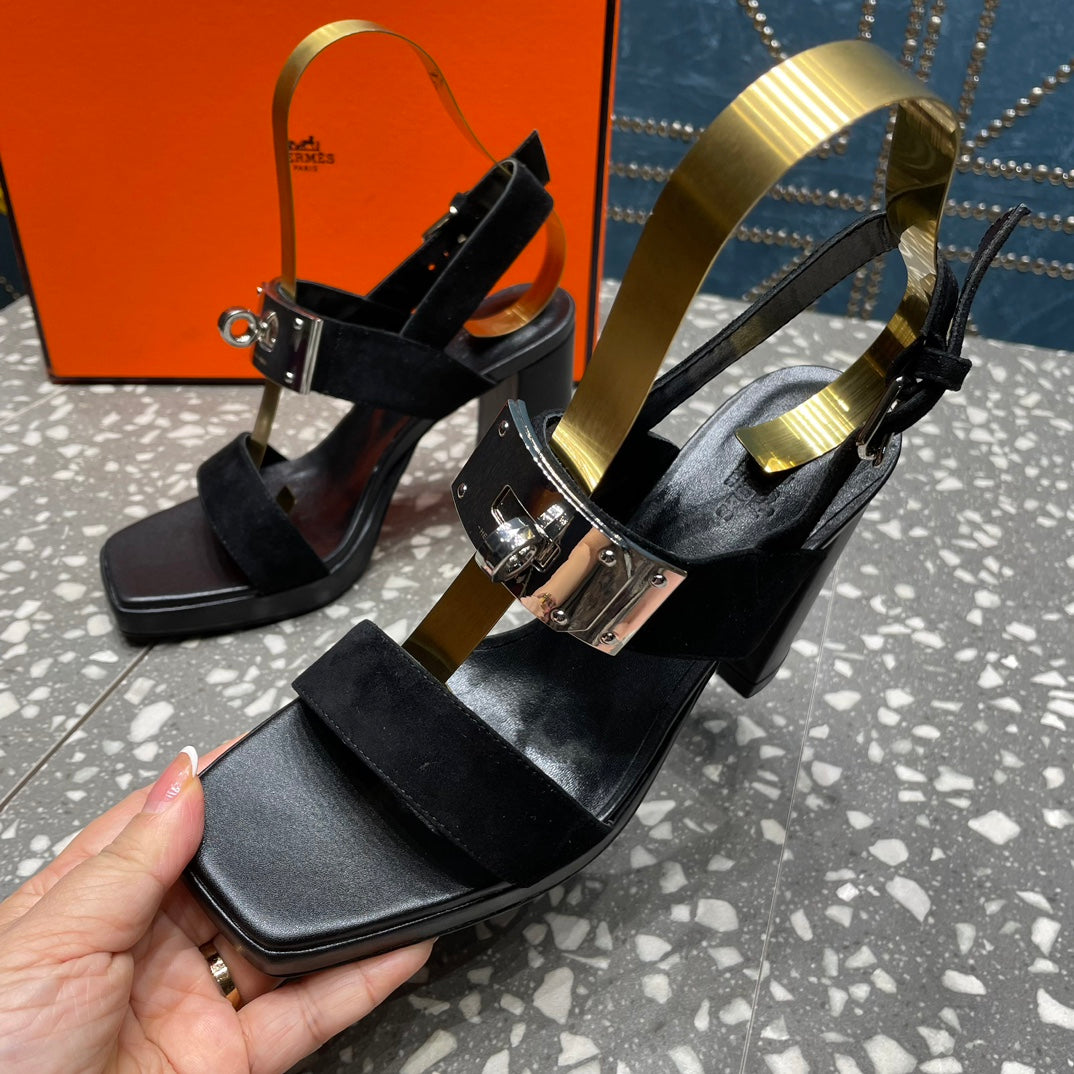 ILONA SANDAL 95 BLACK SUEDE - 35